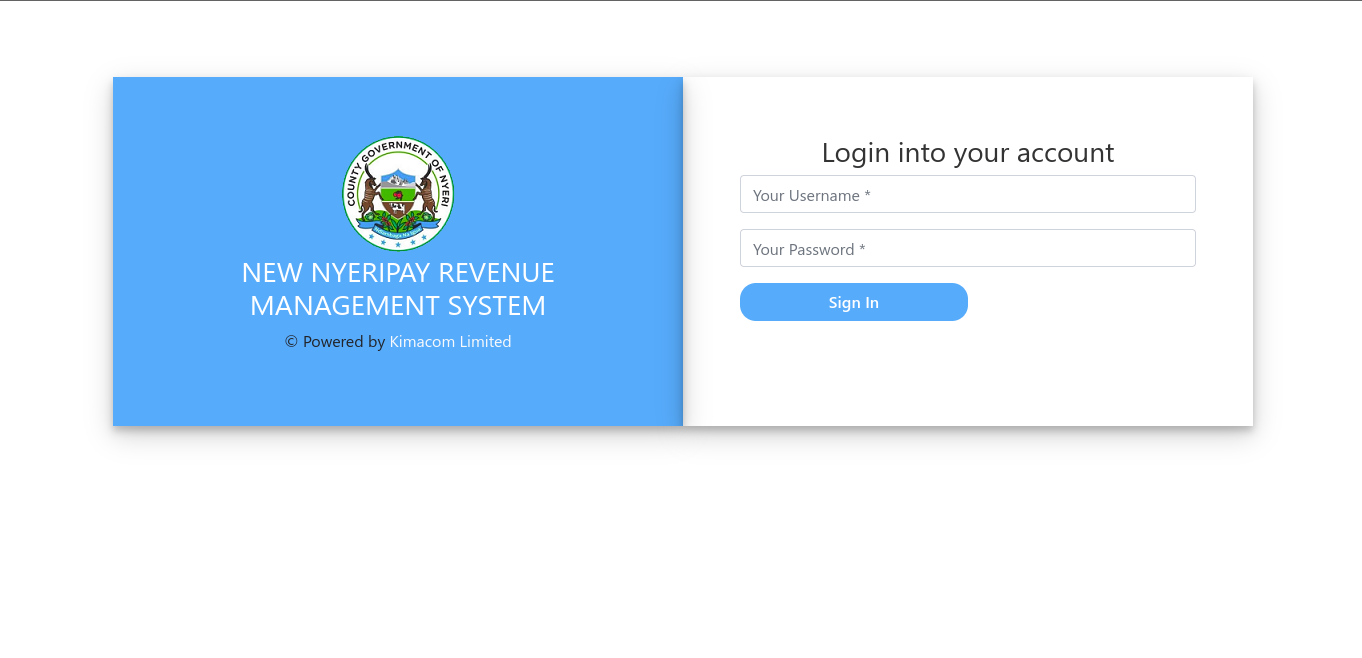 County Government of Nyeri Revenue System